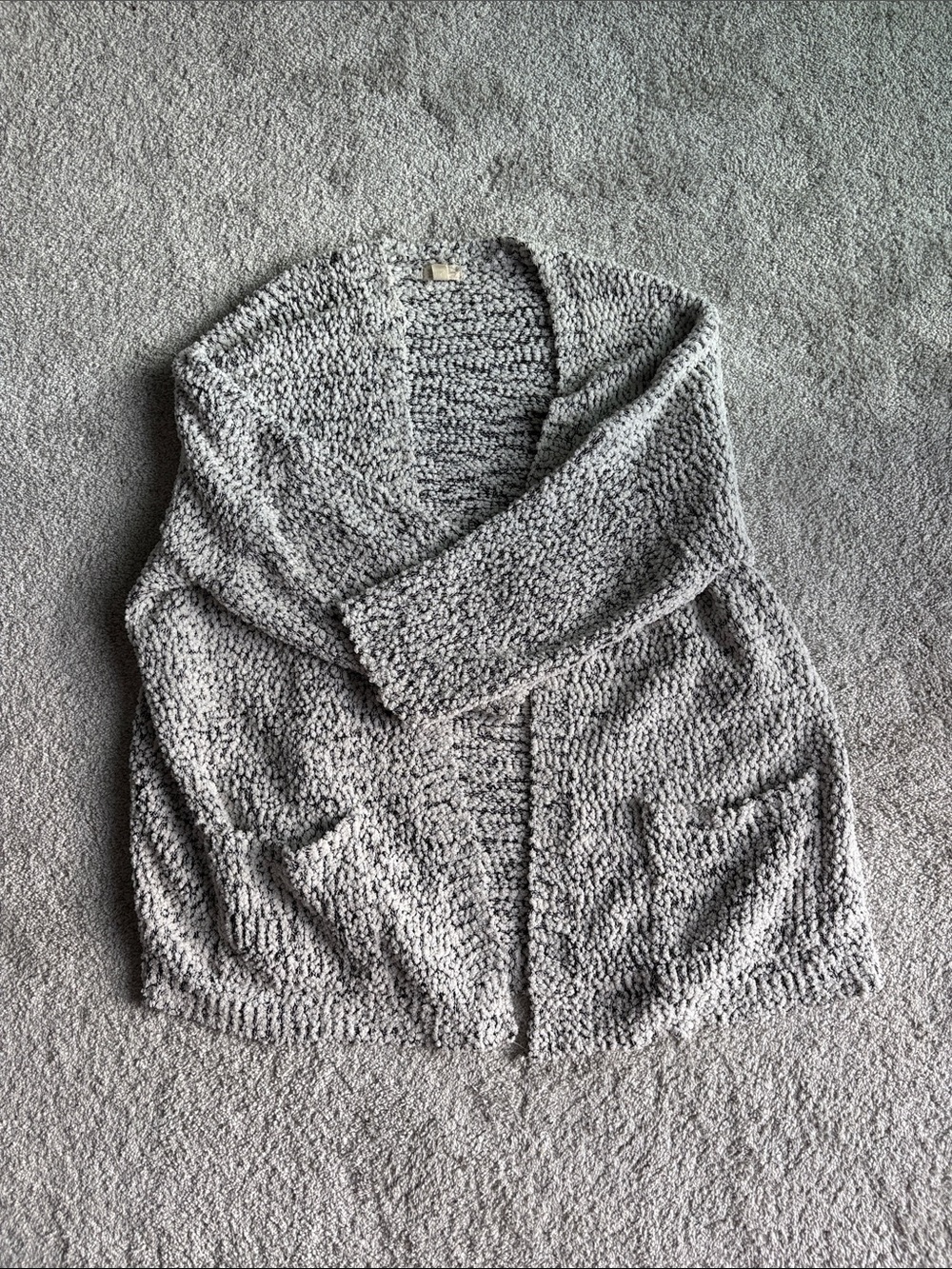 Cupio Chunky Open-Front Women's Cardigan - Light Gray